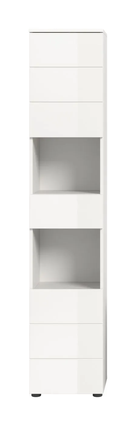 Hochschrank Vira | weiß / weiß Hochglanz