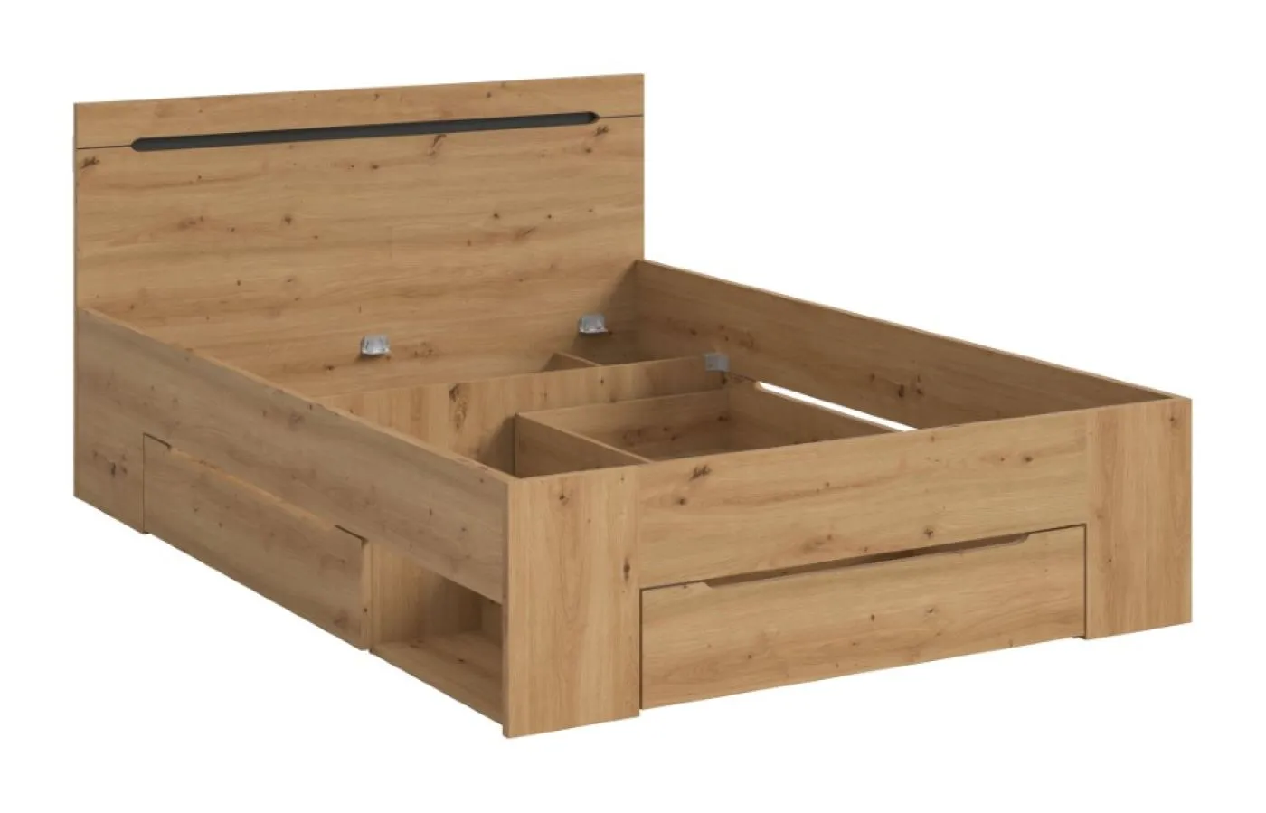 Holzbett Canu | mit Auszüge | Artisan / Basalt grau