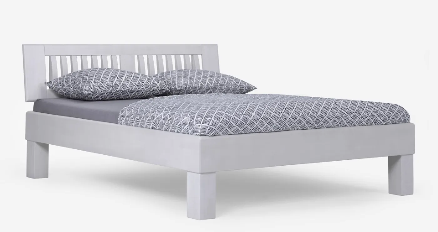 Holzbett massiv Dahlia | Buche weiß lackiert | 160x190 | Kopfteil 3