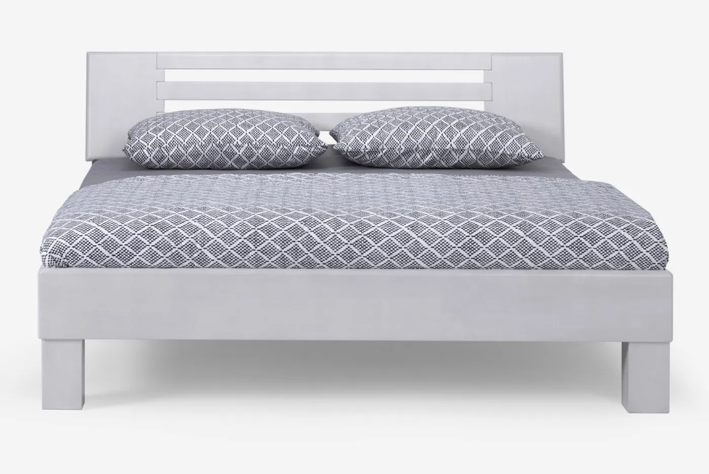 Holzbett massiv Dahlia | Buche weiß lackiert | 200x200 | Kopfteil 2