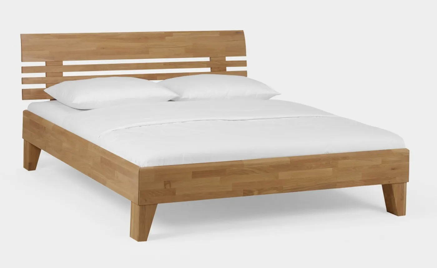 Holzbett massiv Dahlia | Wildeiche Honig geölt | 180x210 | Kopfteil 1