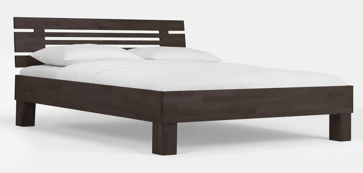 Holzbett massiv Daisy | Buche wenge lackiert | 120x220 | Kopfteil 1