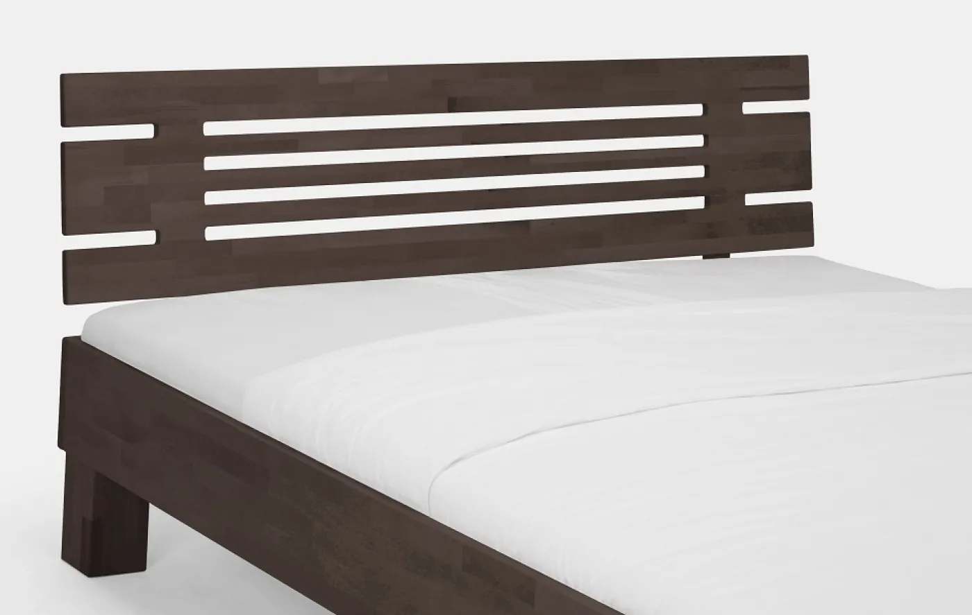 Holzbett massiv Daisy | Buche wenge lackiert | 140x200 | Kopfteil 1