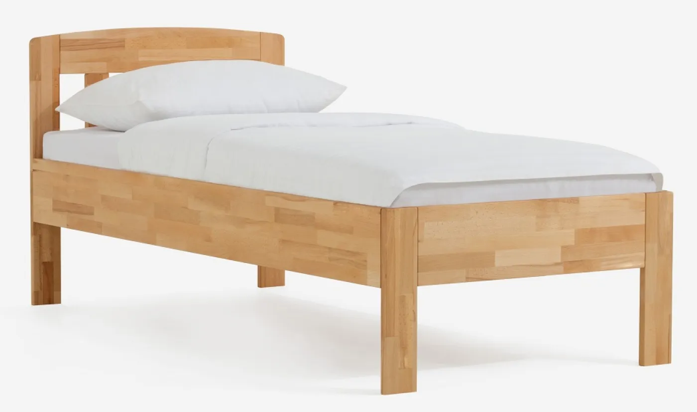 Holzbett massiv Jasmine | Buche lackiert | 90x210 | ohne Fußteil