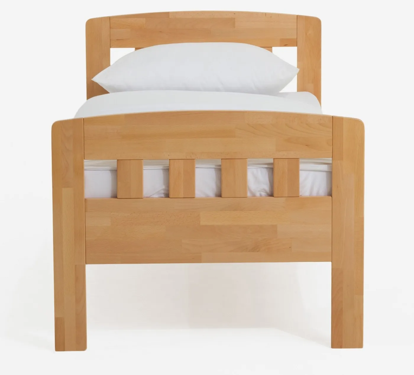 Holzbett massiv Jasmine | Buche lackiert | 90x220 | mit Fußteil