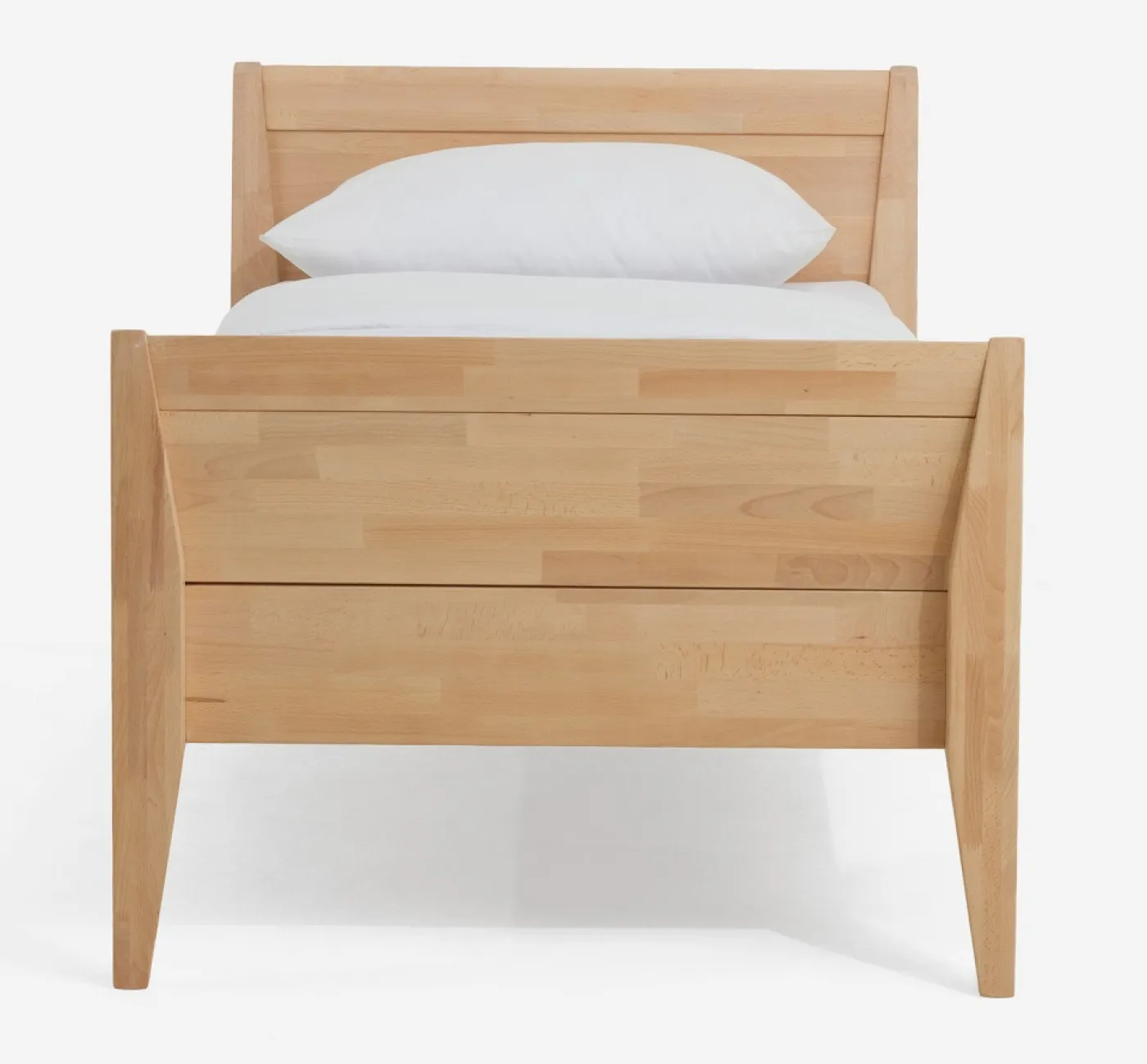 Holzbett massiv Jasmine | Buche natur geölt | 90x190 | mit Fußteil