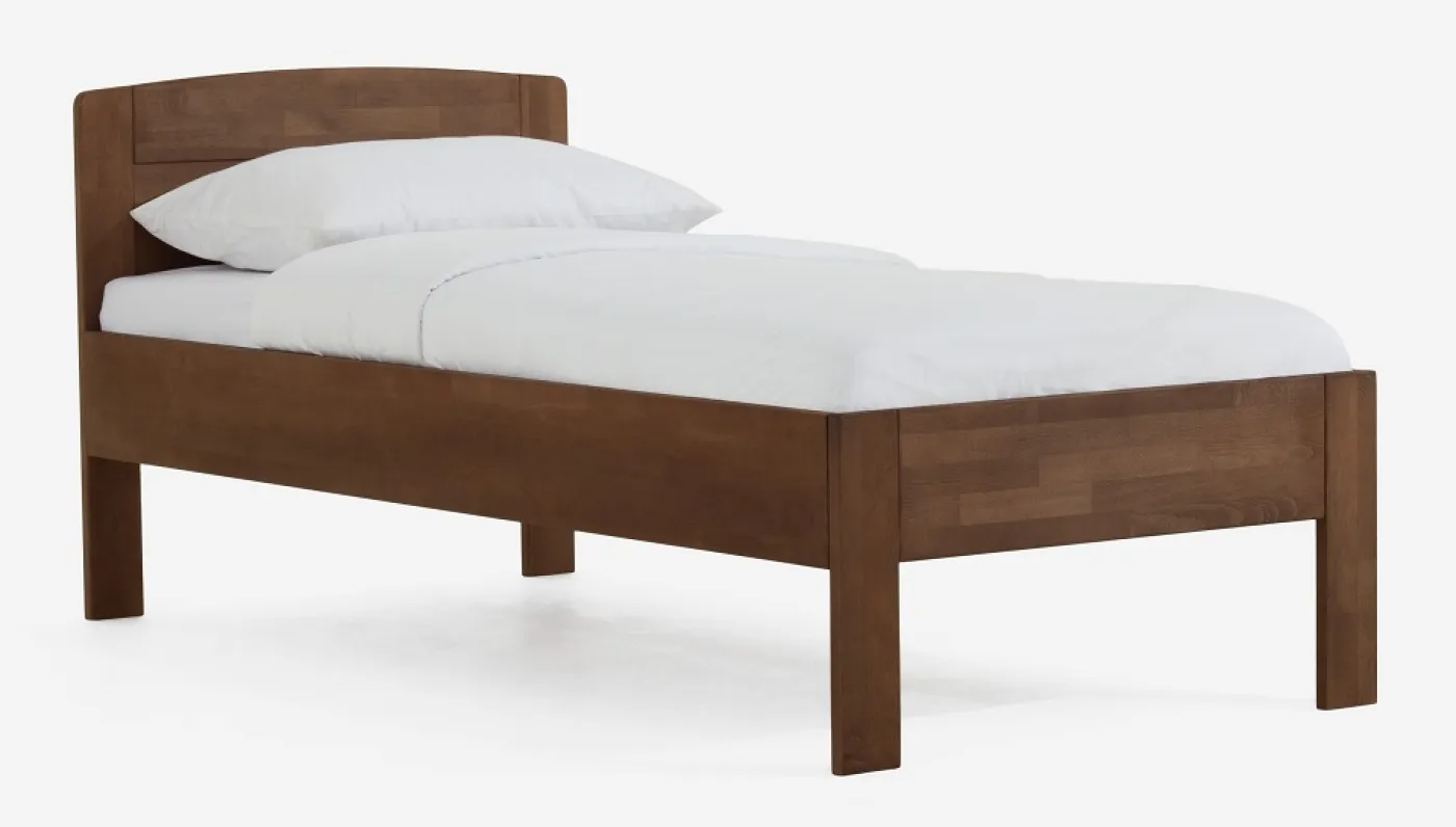 Holzbett massiv Jasmine | Buche walnuss geölt | 90x190 | ohne Fußteil