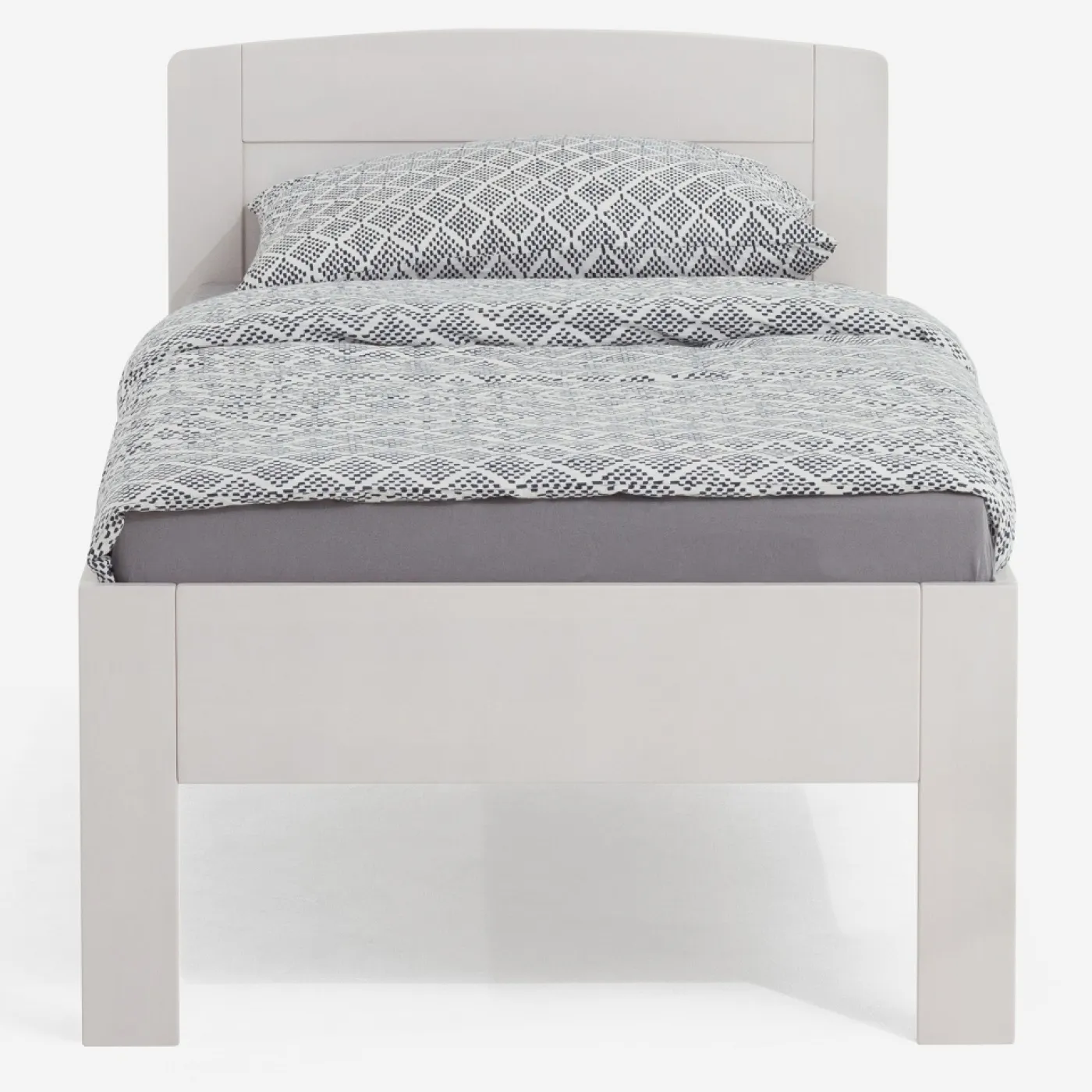 Holzbett massiv Jasmine | Buche weiß lackiert | 120x200 | ohne Fußteil