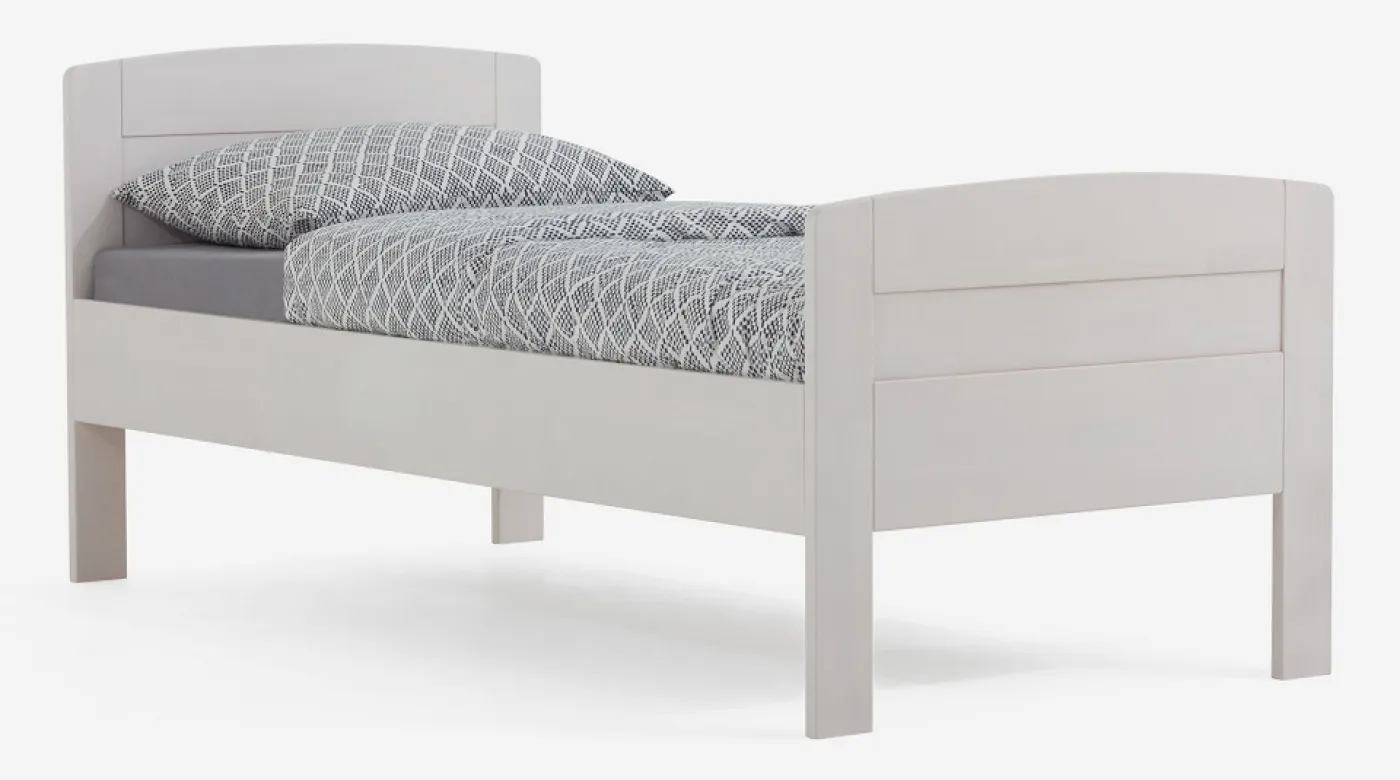 Holzbett massiv Jasmine | Buche weiß lackiert | 120x220 | mit Fußteil