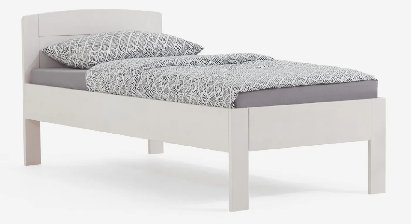 Holzbett massiv Jasmine | Buche weiß lackiert | 90x210 | ohne Fußteil