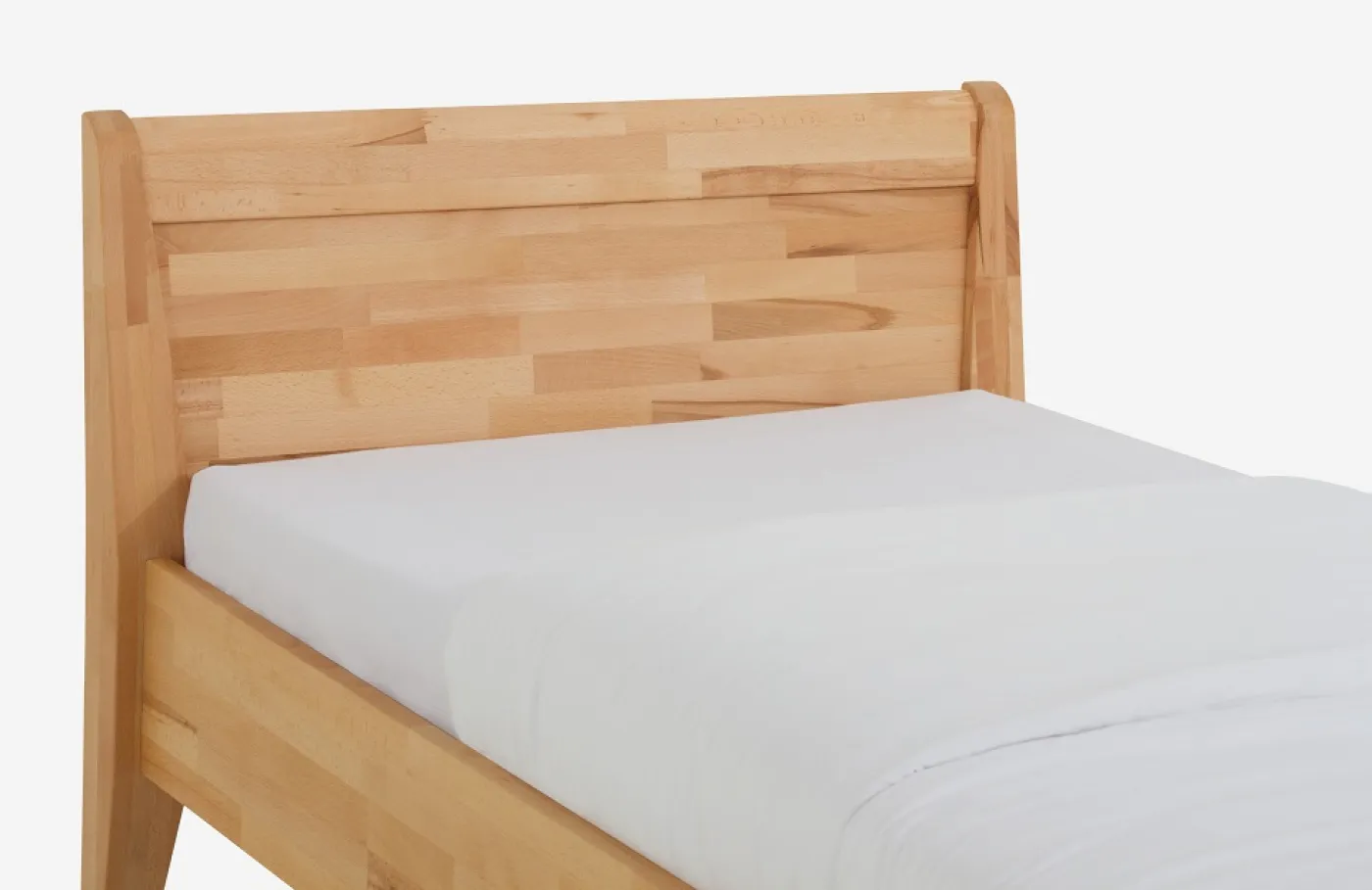 Holzbett massiv Jasmine | Kernbuche geölt | 100x190 | Kopfteil 3 ohne Fußteil