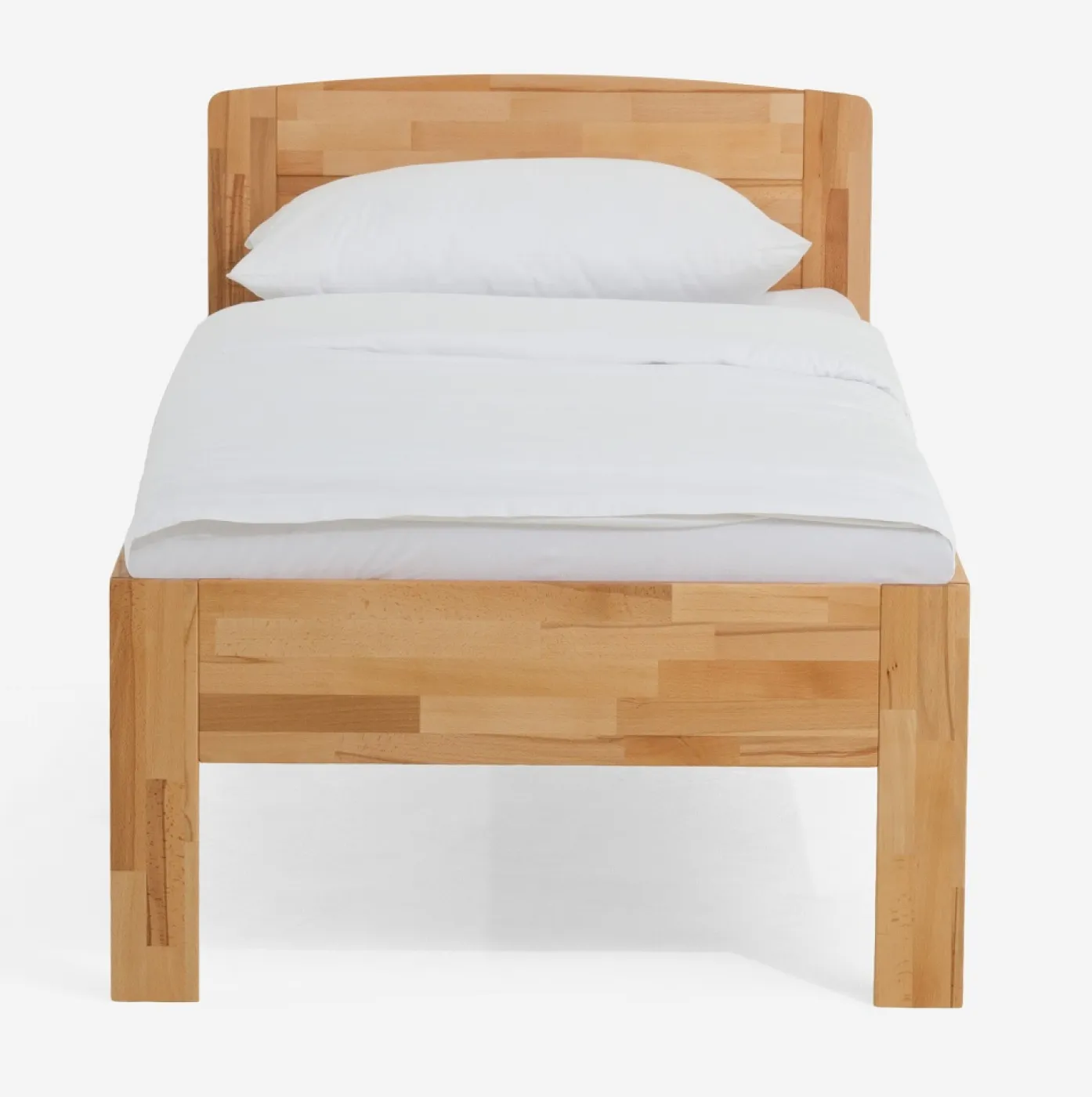 Holzbett massiv Jasmine | Kernbuche geölt | 100x220 | Kopfteil 2 ohne Fußteil