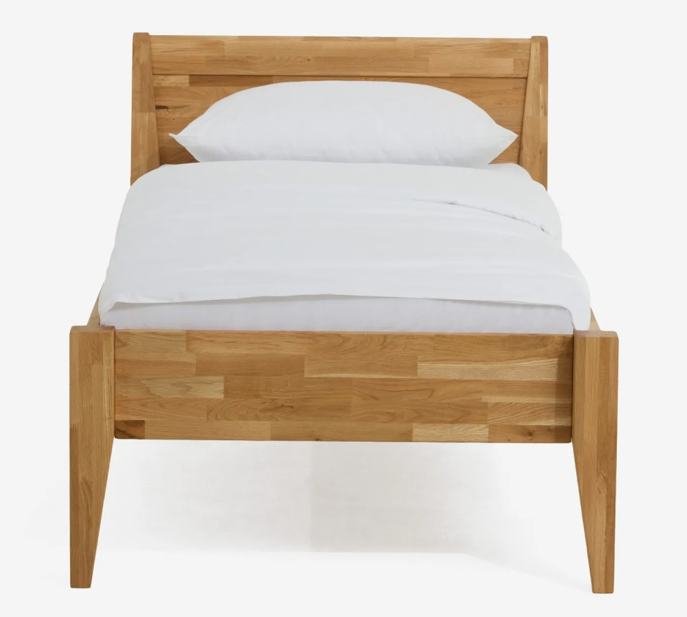 Holzbett massiv Jasmine | Wildeiche honig geölt | 120x190 | Kopfteil 2 ohne Fußteil