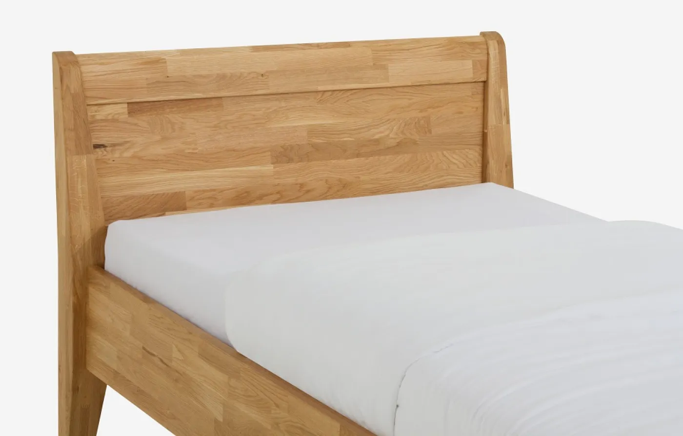 Holzbett massiv Jasmine | Wildeiche honig geölt | 120x200 | Kopfteil 2 ohne Fußteil
