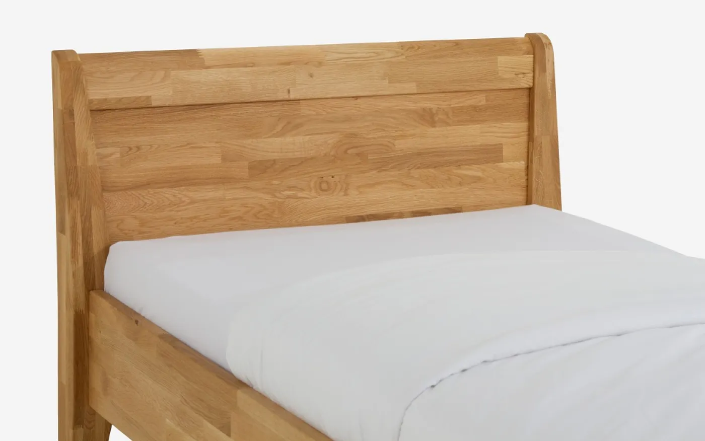 Holzbett massiv Jasmine | Wildeiche honig geölt | 90x220 | Kopfteil 2 mit Fußteil
