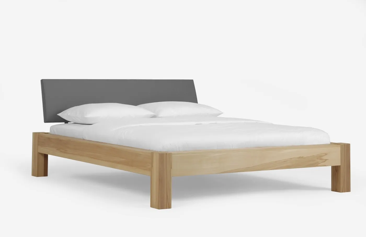 Holzbett massiv Lotus | Kernbuche geölt | verschiedene Größen 140x210 Kopfteil 1
