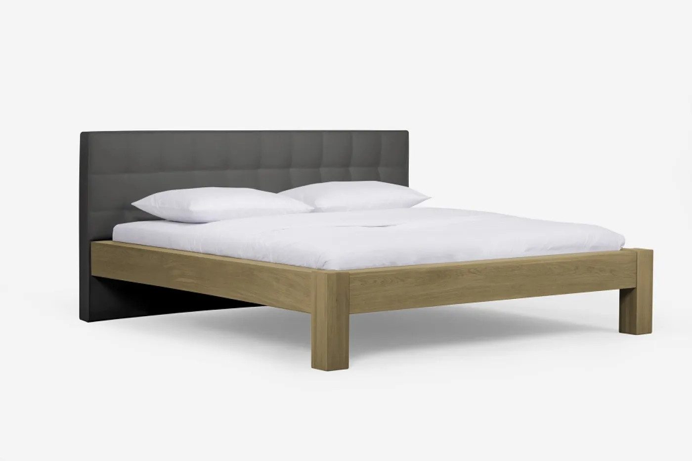Holzbett massiv Lotus | Wildeiche Honig geölt | verschiedene Größen 140x210 Kopfteil 1