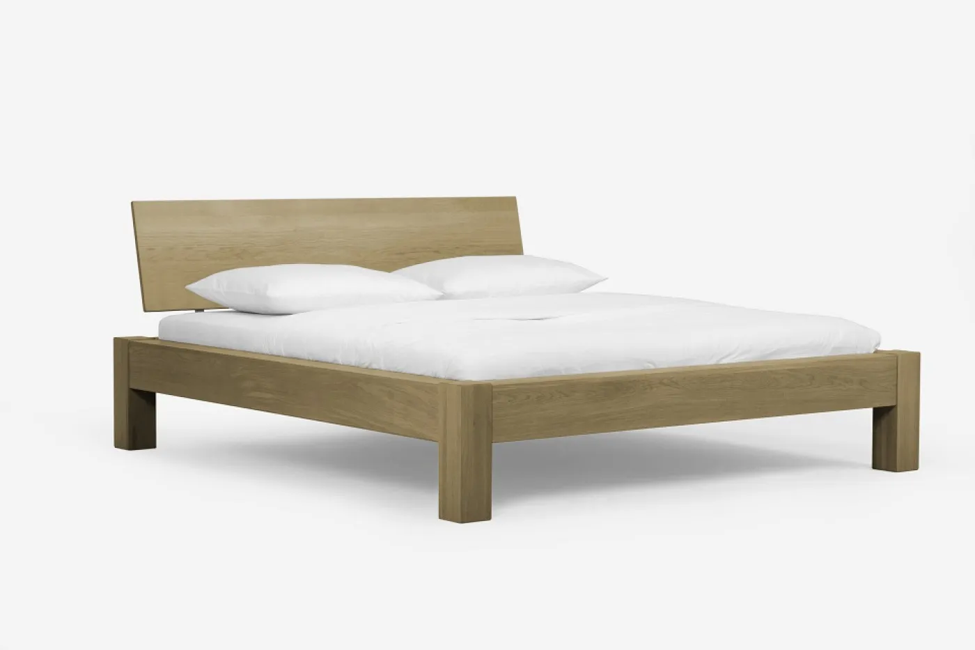 Holzbett massiv Lotus | Wildeiche Honig geölt | verschiedene Größen 180x210 Kopfteil 1