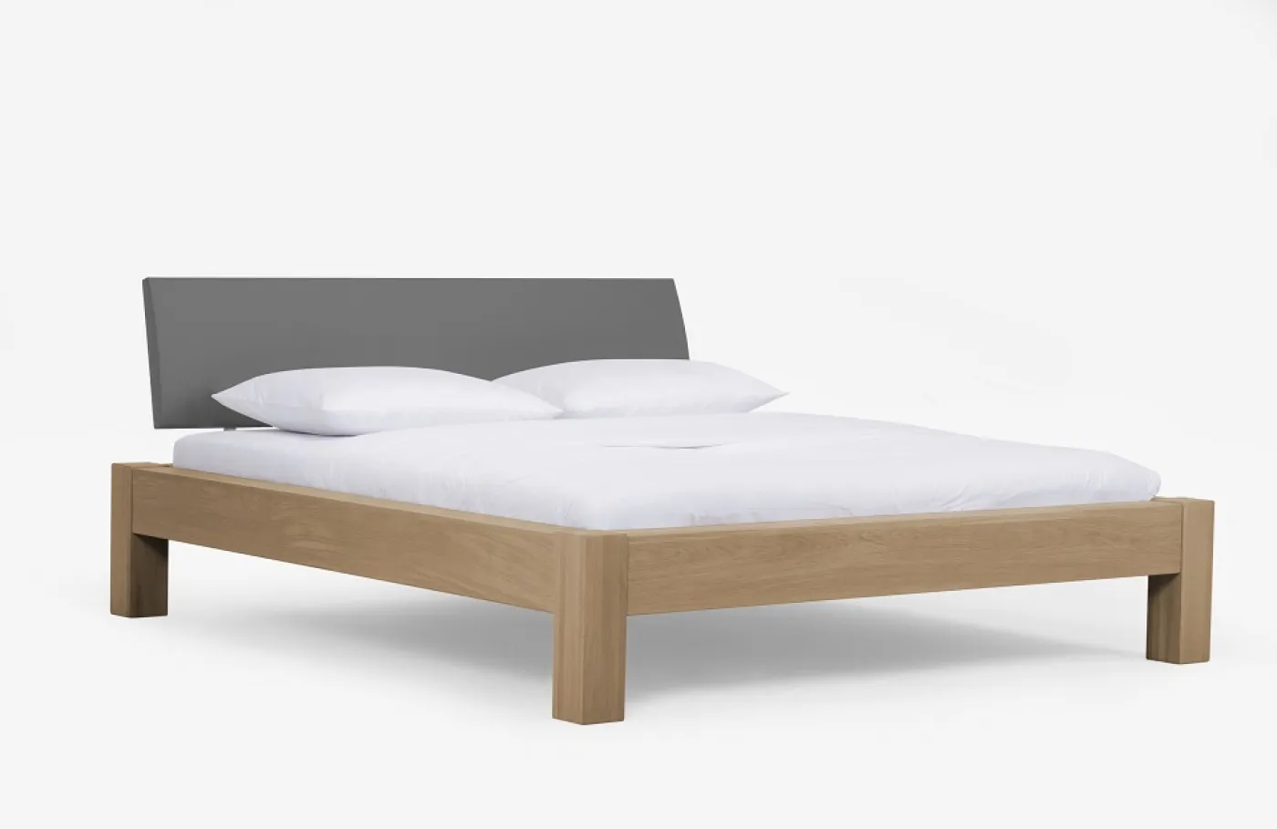 Holzbett massiv Lotus | Wildeiche Honig geölt | verschiedene Größen 180x210 Kopfteil 1