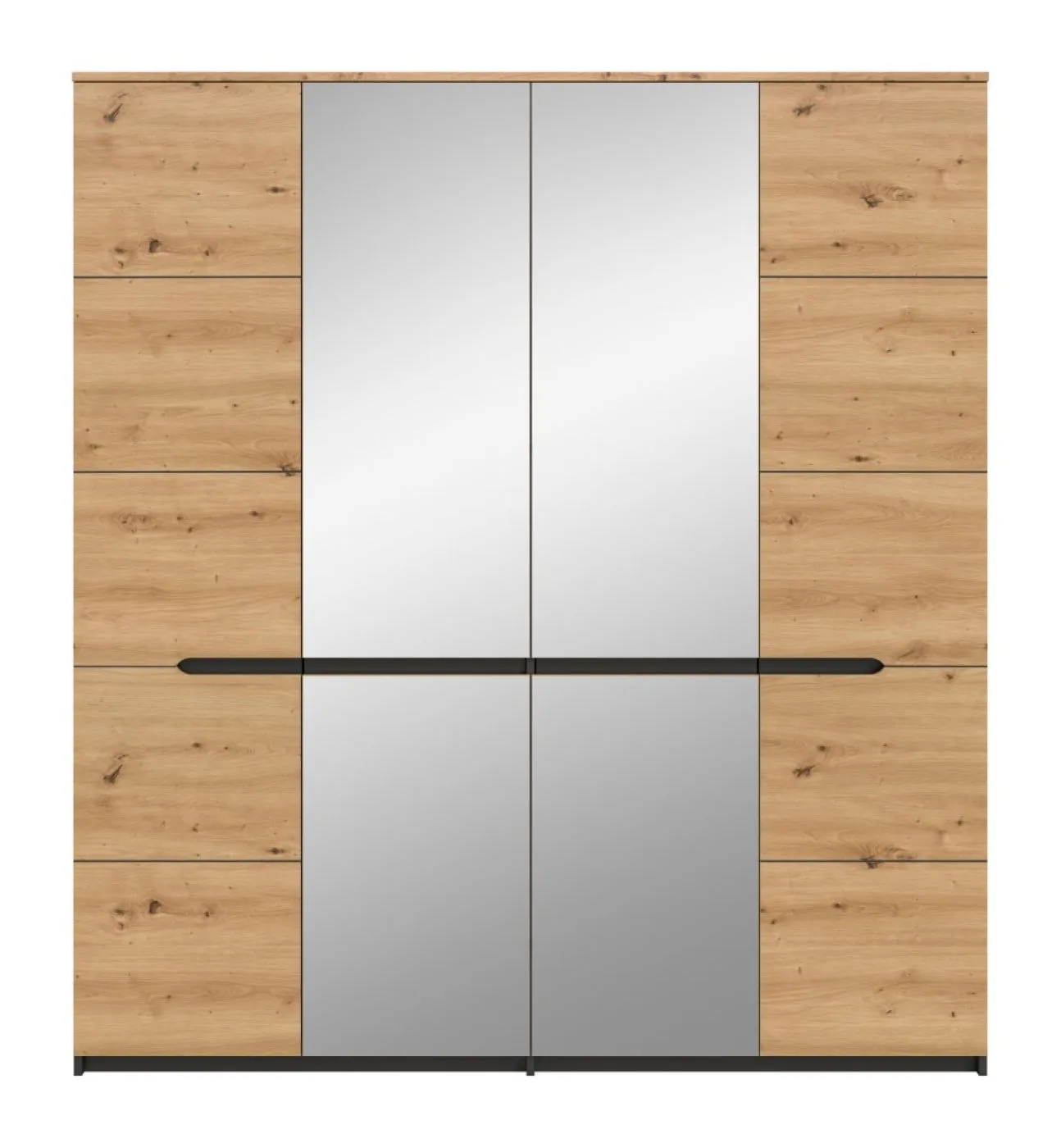 Kleiderschrank Canu | mit Spiegeltüren | Artisan / Basalt grau