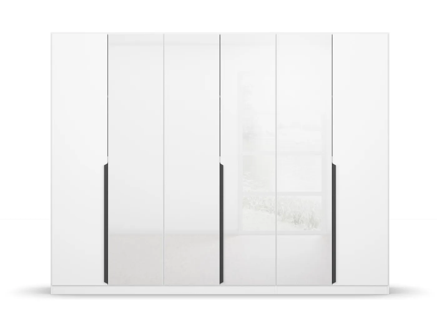 Kleiderschrank Drehtürenschrank Artemis | mit Glastüren | alpinweiß / weiß | verschiedene größen