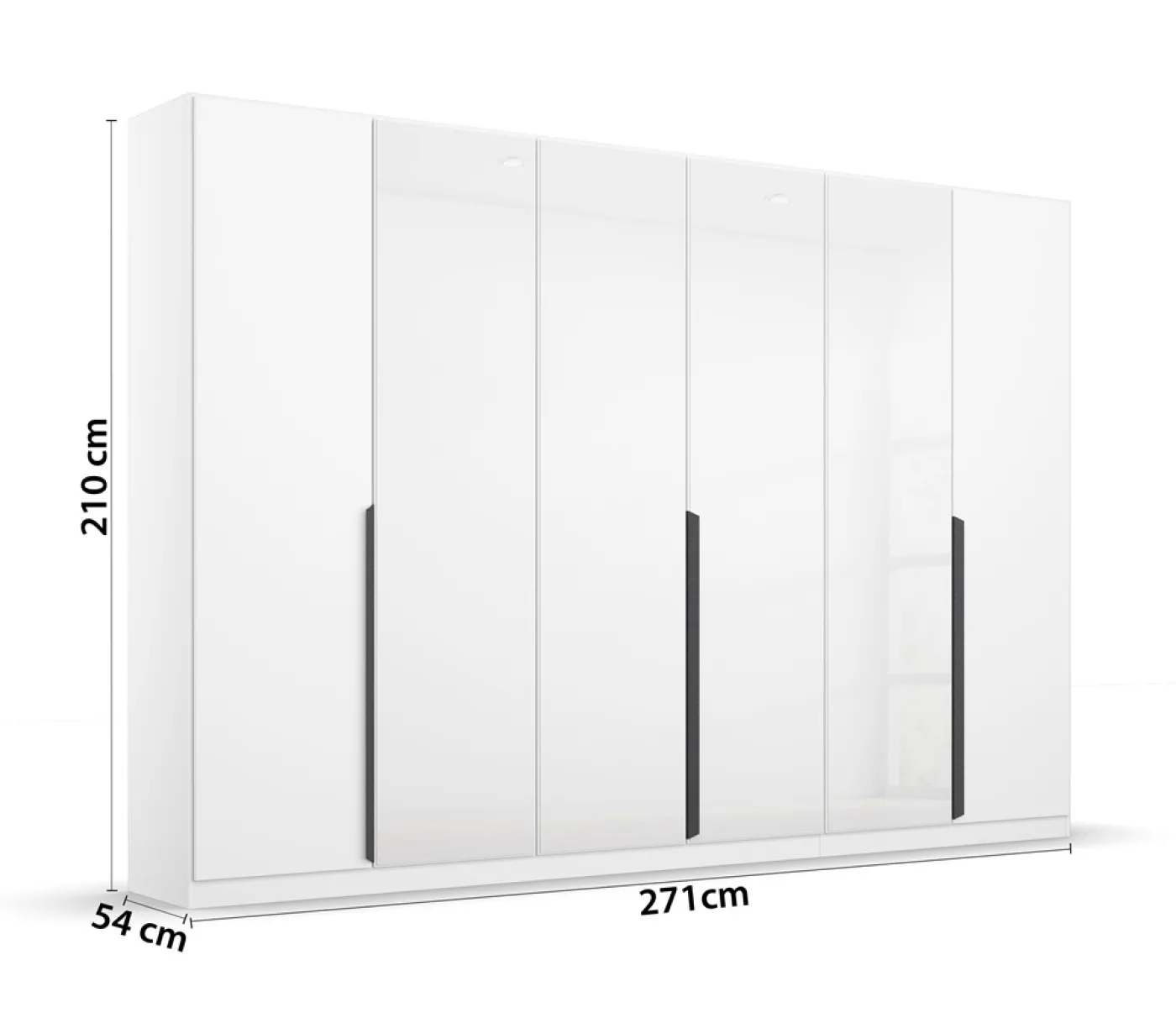 Kleiderschrank Drehtürenschrank Artemis | mit Glastüren | alpinweiß / weiß | verschiedene größen
