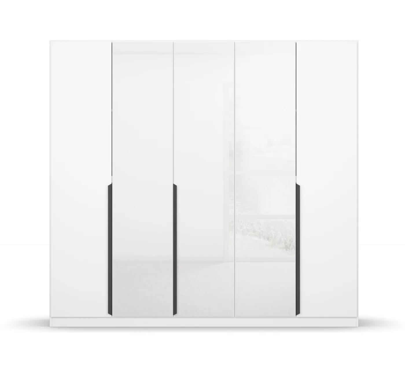 Kleiderschrank Drehtürenschrank Artemis | mit Glastüren | alpinweiß / weiß | verschiedene größen
