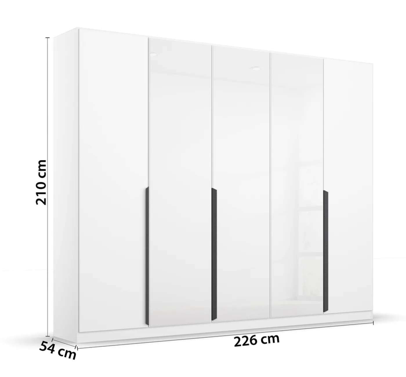 Kleiderschrank Drehtürenschrank Artemis | mit Glastüren | alpinweiß / weiß | verschiedene größen