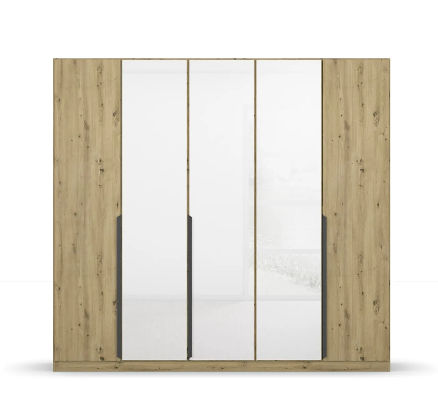 Kleiderschrank Drehtürenschrank Artemis | mit Glastüren | Eiche Artisan / weiß | verschiedene größen