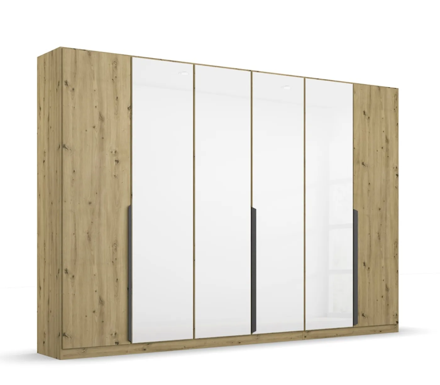 Kleiderschrank Drehtürenschrank Artemis | mit Glastüren | Eiche Artisan / weiß | verschiedene größen