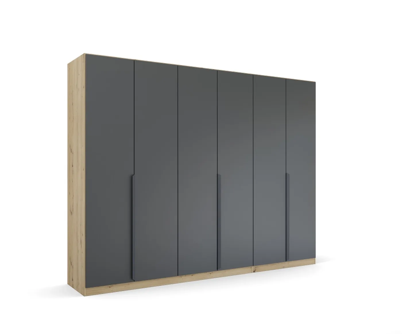 Kleiderschrank Drehtürenschrank Dark&Wood | grau metallic / Eiche Artisan | verschiedene Größen