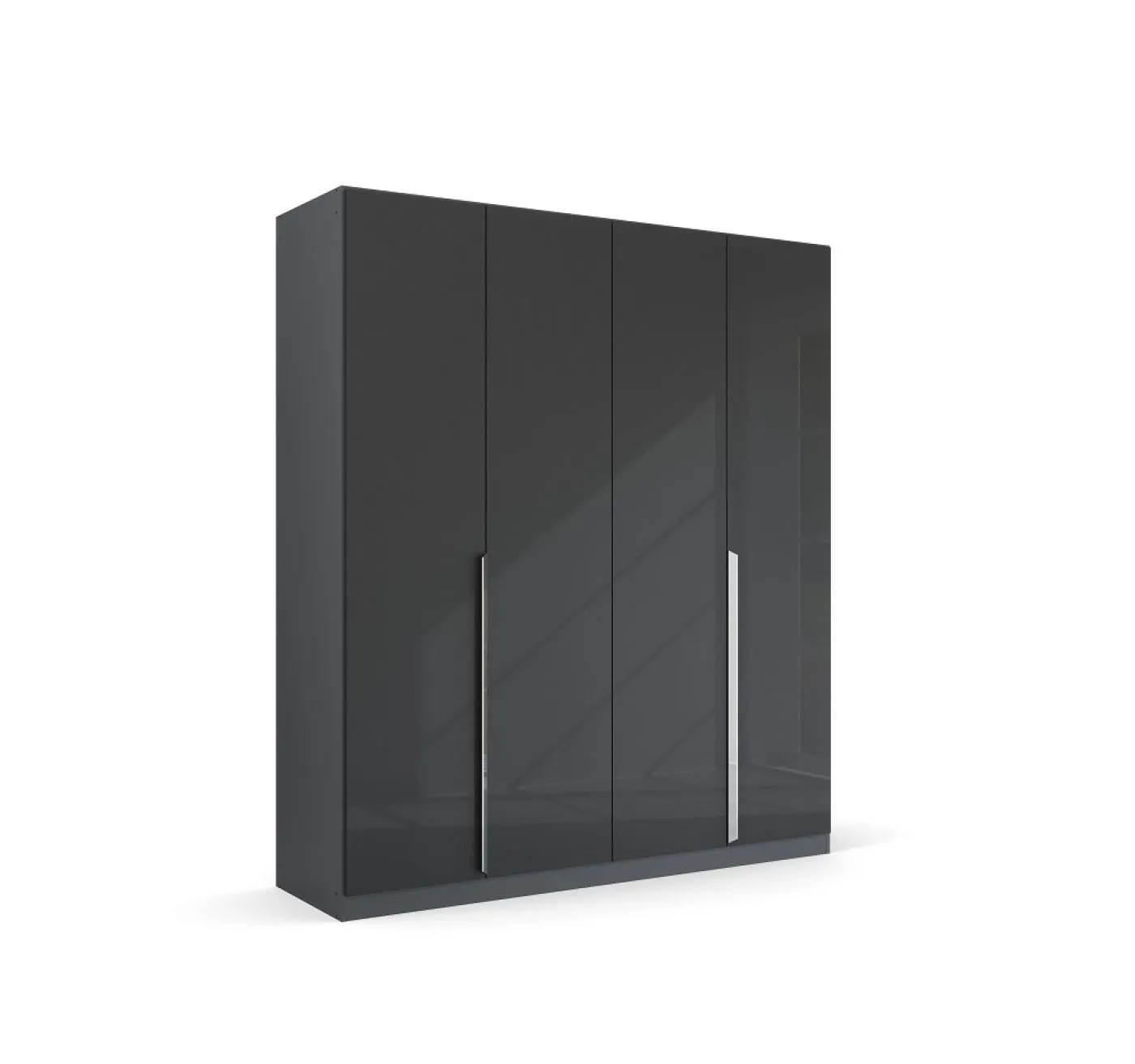 Kleiderschrank Drehtürenschrank Glamour | effektgrau Hochglanz / grau metallic | verschiedene Größen