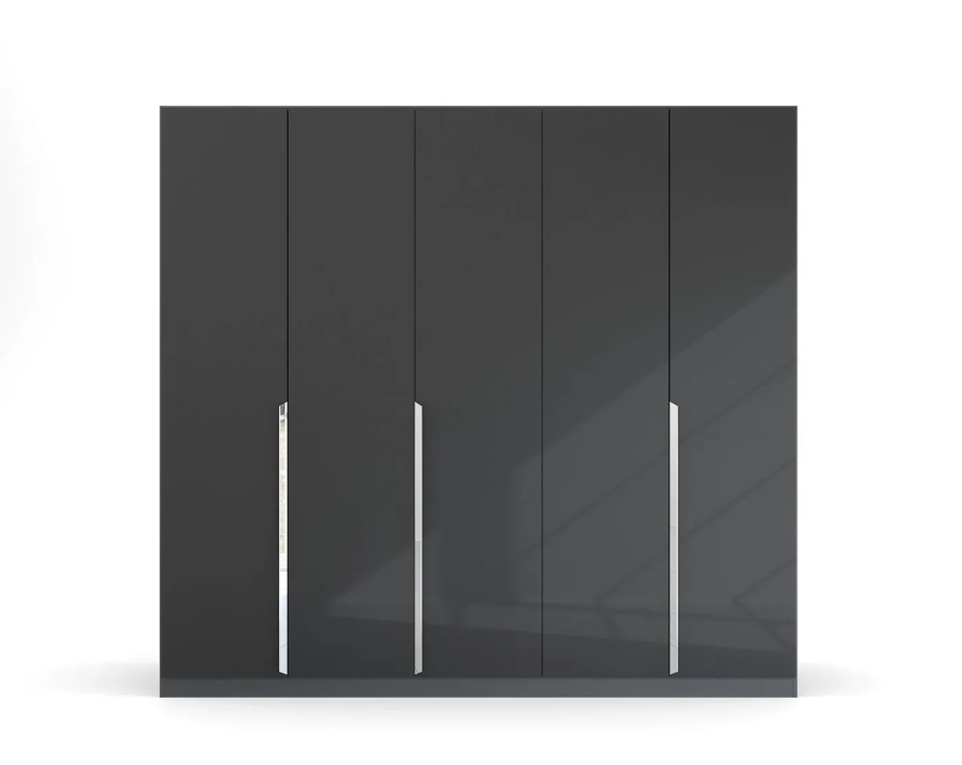 Kleiderschrank Drehtürenschrank Glamour | effektgrau Hochglanz / grau metallic | verschiedene Größen