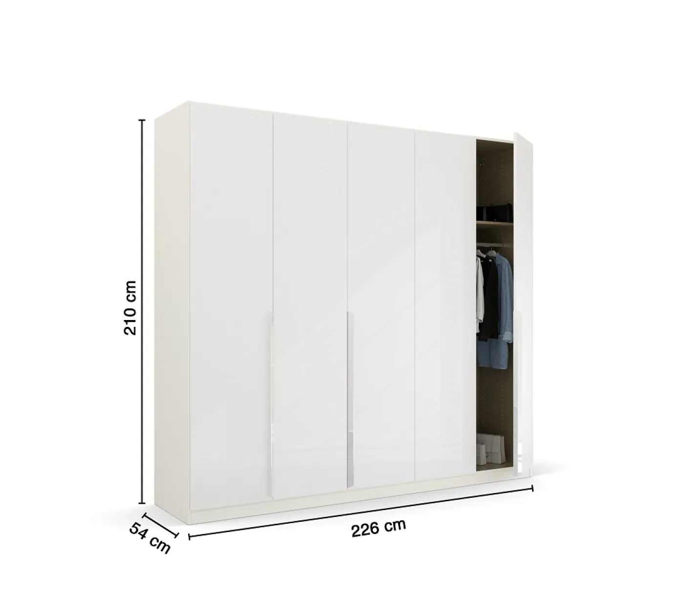 Kleiderschrank Drehtürenschrank Glamour | weiß Hochglanz / alpinweiß | verschiedene Größen