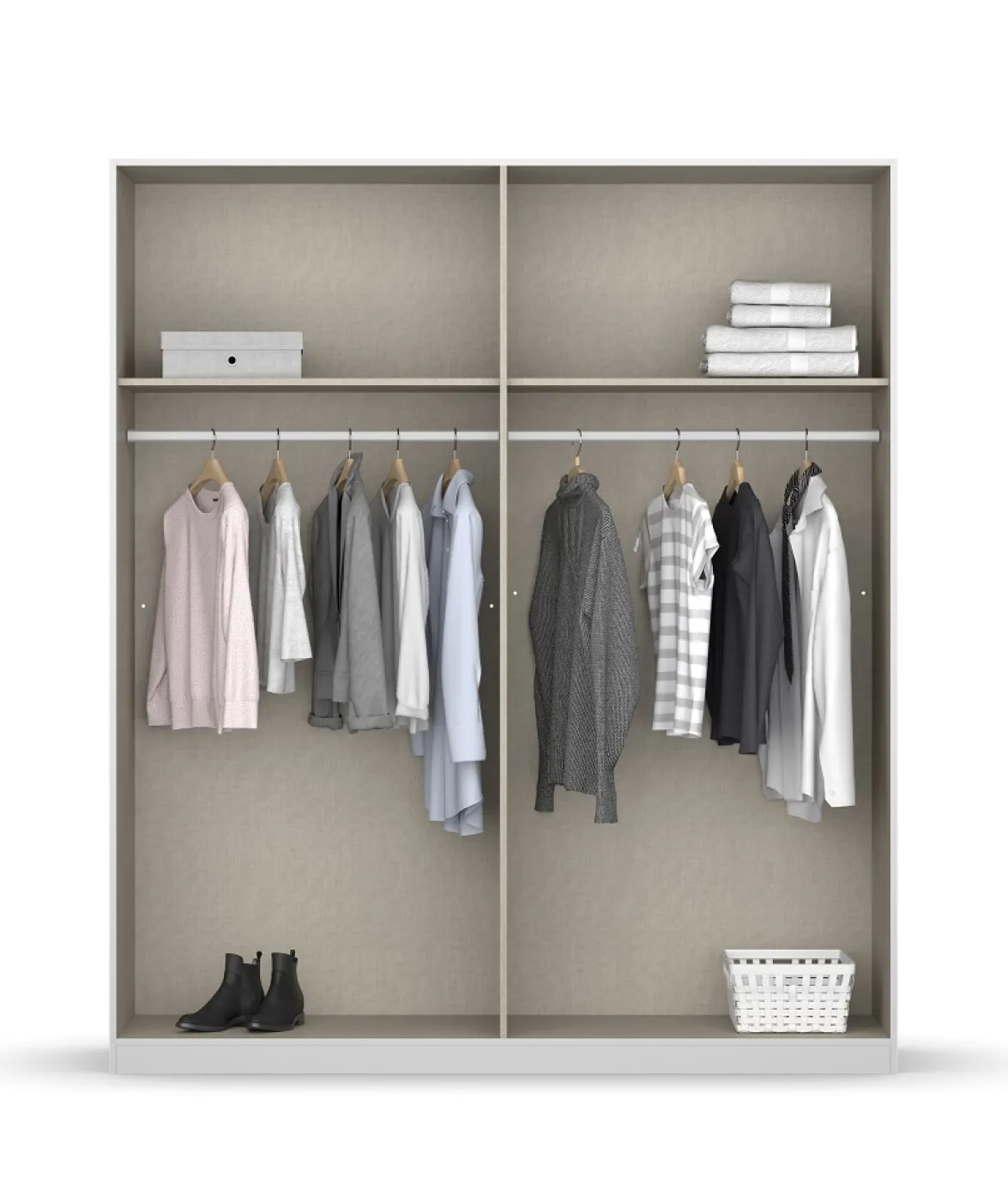 Kleiderschrank Drehtürenschrank Monostar | 4-türig | grau-metallic 181 x 210 x 54