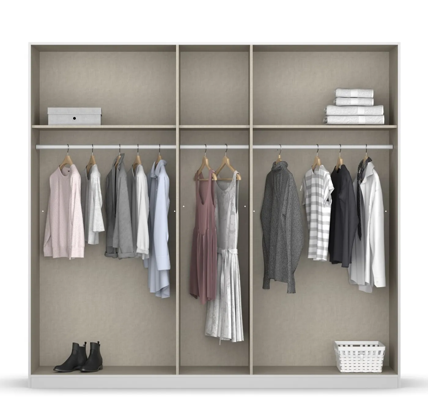 Kleiderschrank Drehtürenschrank Monostar | 5-türig | seidengrau 226 x 210 x 54