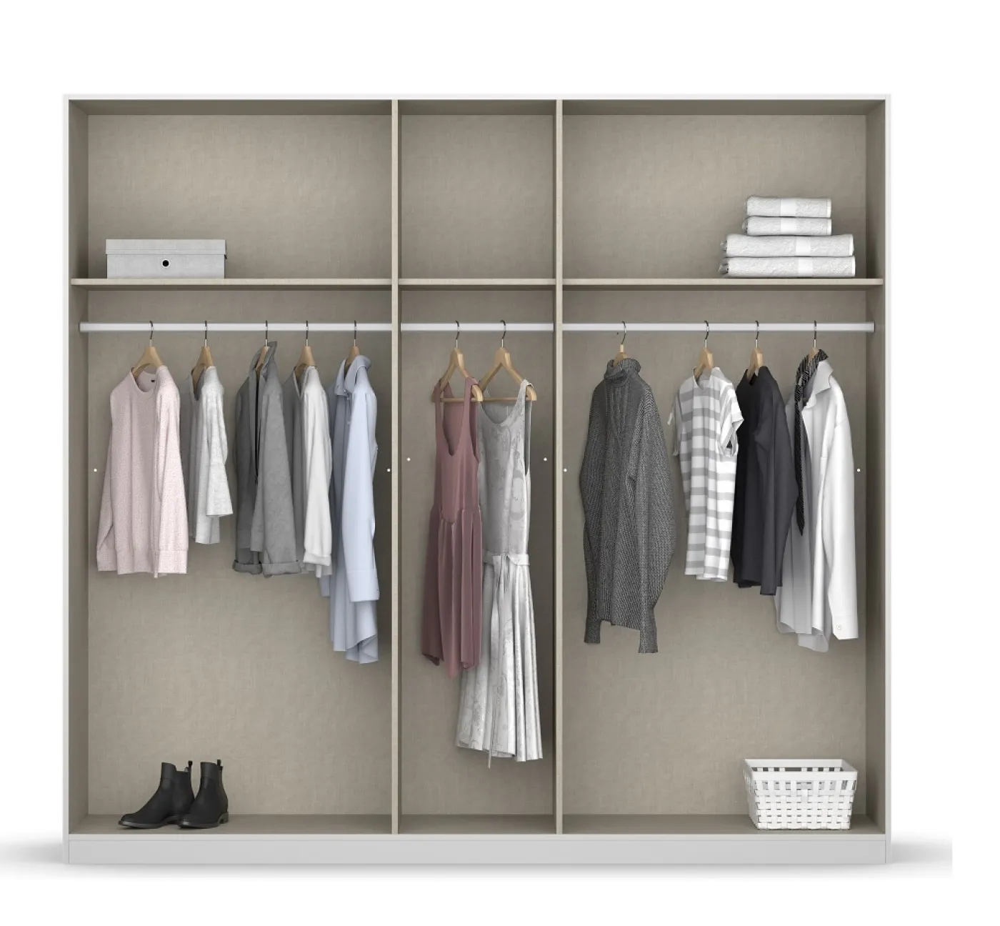 Kleiderschrank Drehtürenschrank Monostar | 5-türig | seidengrau 226 x 210 x 54