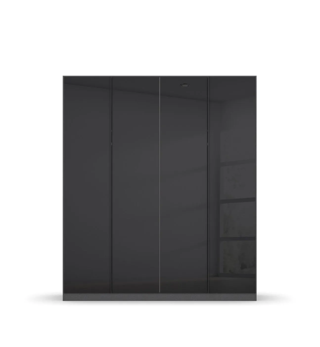 Kleiderschrank Drehtürenschrank Monostar | mit Glastüren | opt. Zubehör | Glas basalt / grau metallic | verschiedene Größen