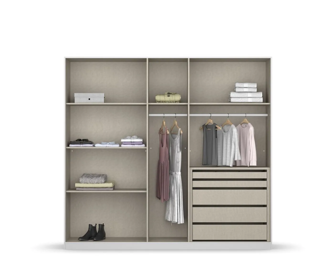 Kleiderschrank Drehtürenschrank Monostar | mit Glastüren | opt. Zubehör | Glas basalt / grau metallic | verschiedene Größen
