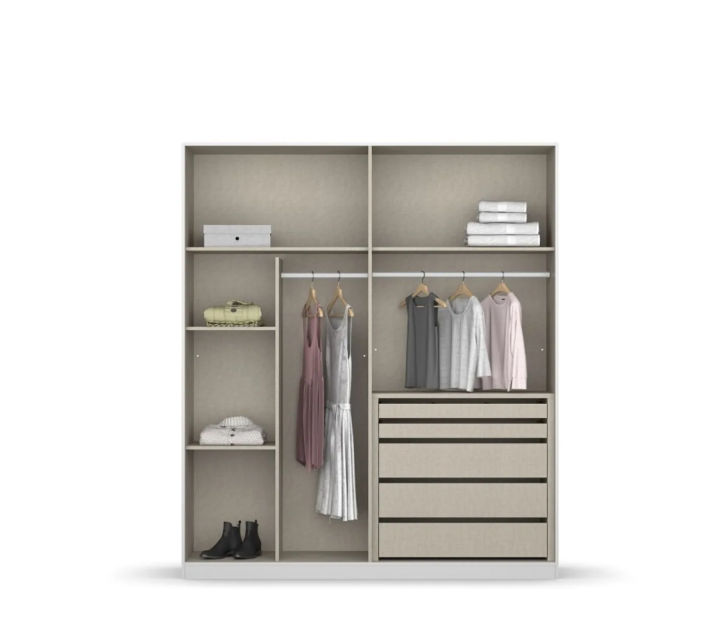 Kleiderschrank Drehtürenschrank Monostar | mit Glastüren | opt. Zubehör | Glas basalt / grau metallic | verschiedene Größen
