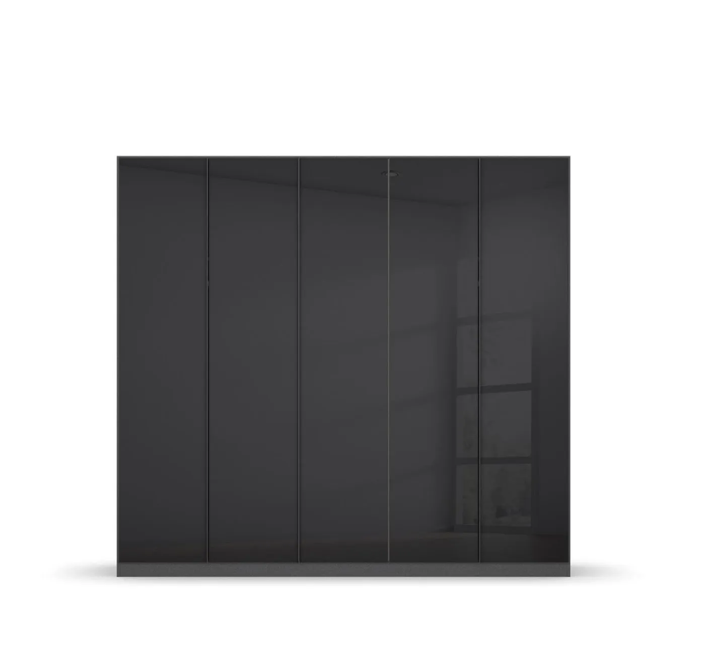 Kleiderschrank Drehtürenschrank Monostar | mit Glastüren | opt. Zubehör | Glas basalt / grau metallic | verschiedene Größen