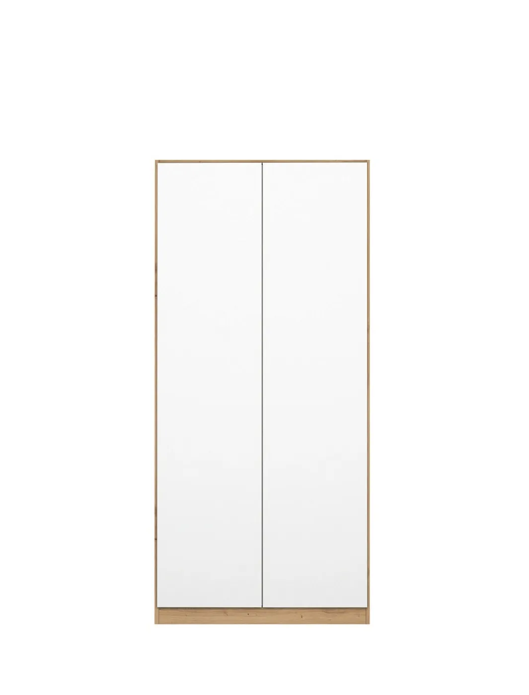 Kleiderschrank Drehtürenschrank Nidda | 2-türig | Alpinweiß / Eiche Artisan