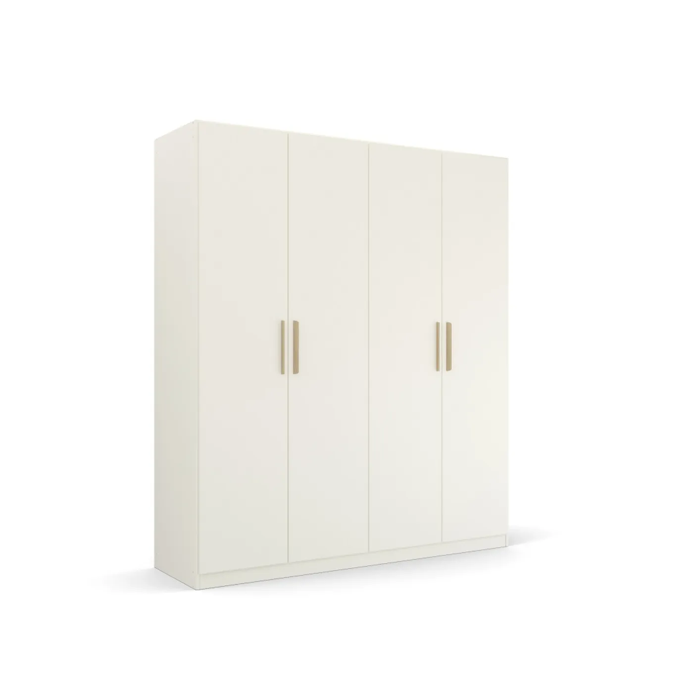 Kleiderschrank Drehtürenschrank Quadra-Spin | 4-türig | alpinweiß | Skandi Eiche | 181x210