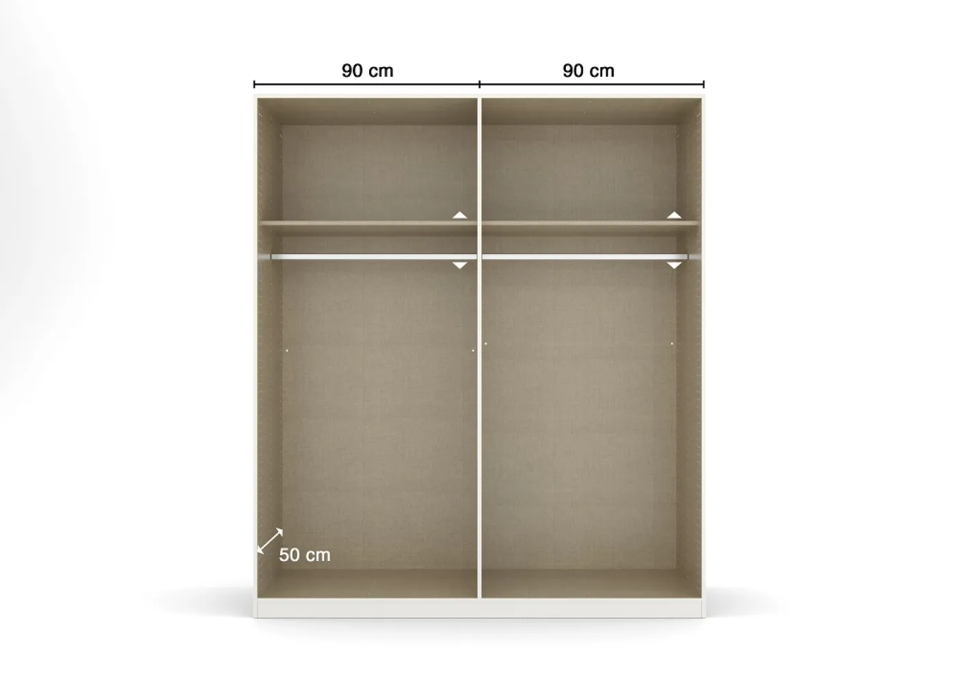 Kleiderschrank Drehtürenschrank Quadra-Spin | 4-türig | mit Spiegeltüren | seidengrau | 181x210 | Griff Skandi