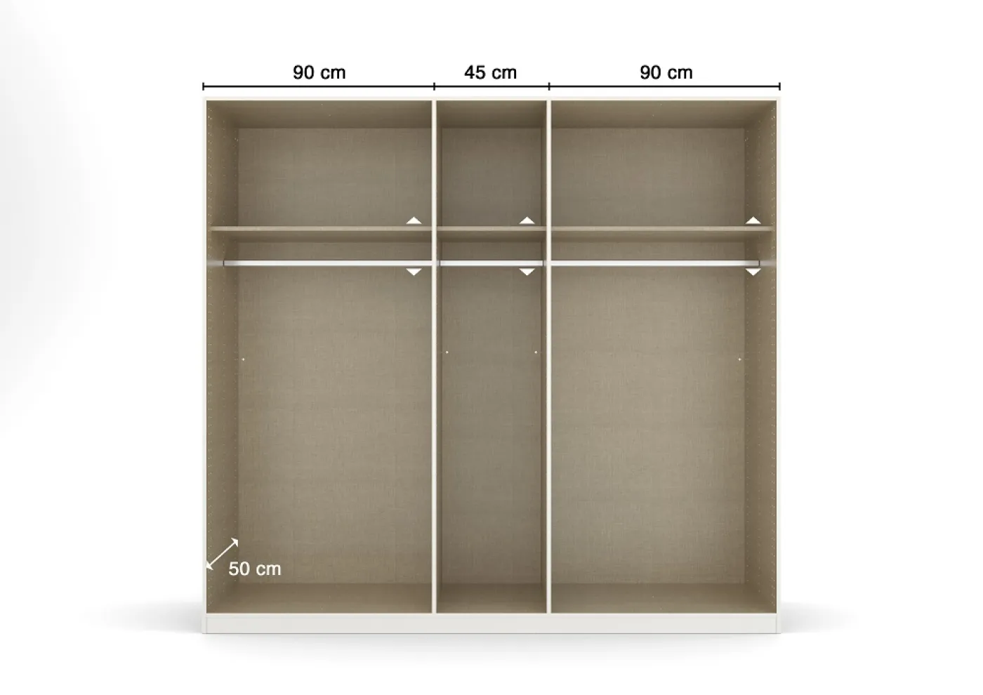 Kleiderschrank Drehtürenschrank Quadra-Spin | 5-türig | seidengrau | 226x210 | Griff Pure