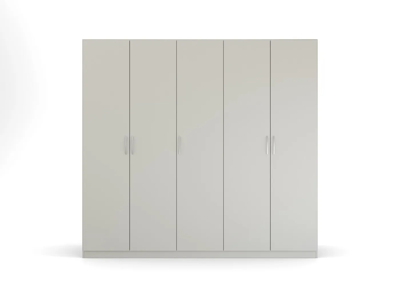 Kleiderschrank Drehtürenschrank Quadra-Spin | 5-türig | seidengrau | 226x210 | Griff Skandi