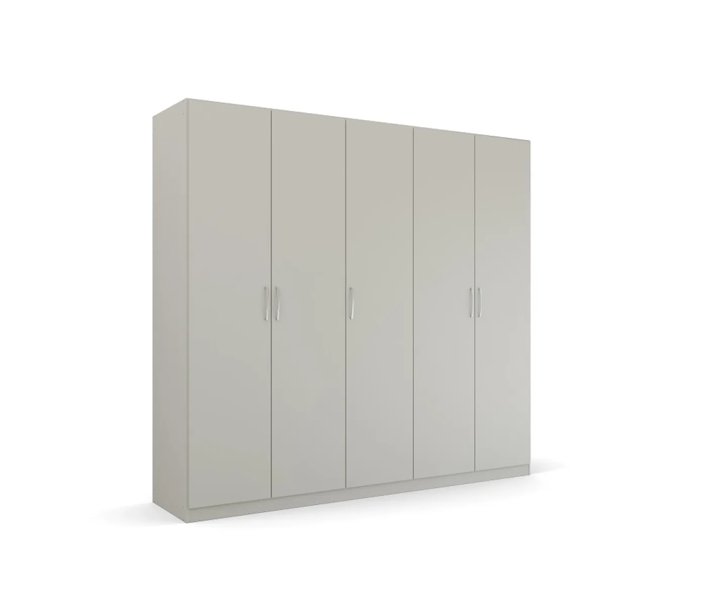 Kleiderschrank Drehtürenschrank Quadra-Spin | 5-türig | seidengrau | 226x210 | Griff Skandi