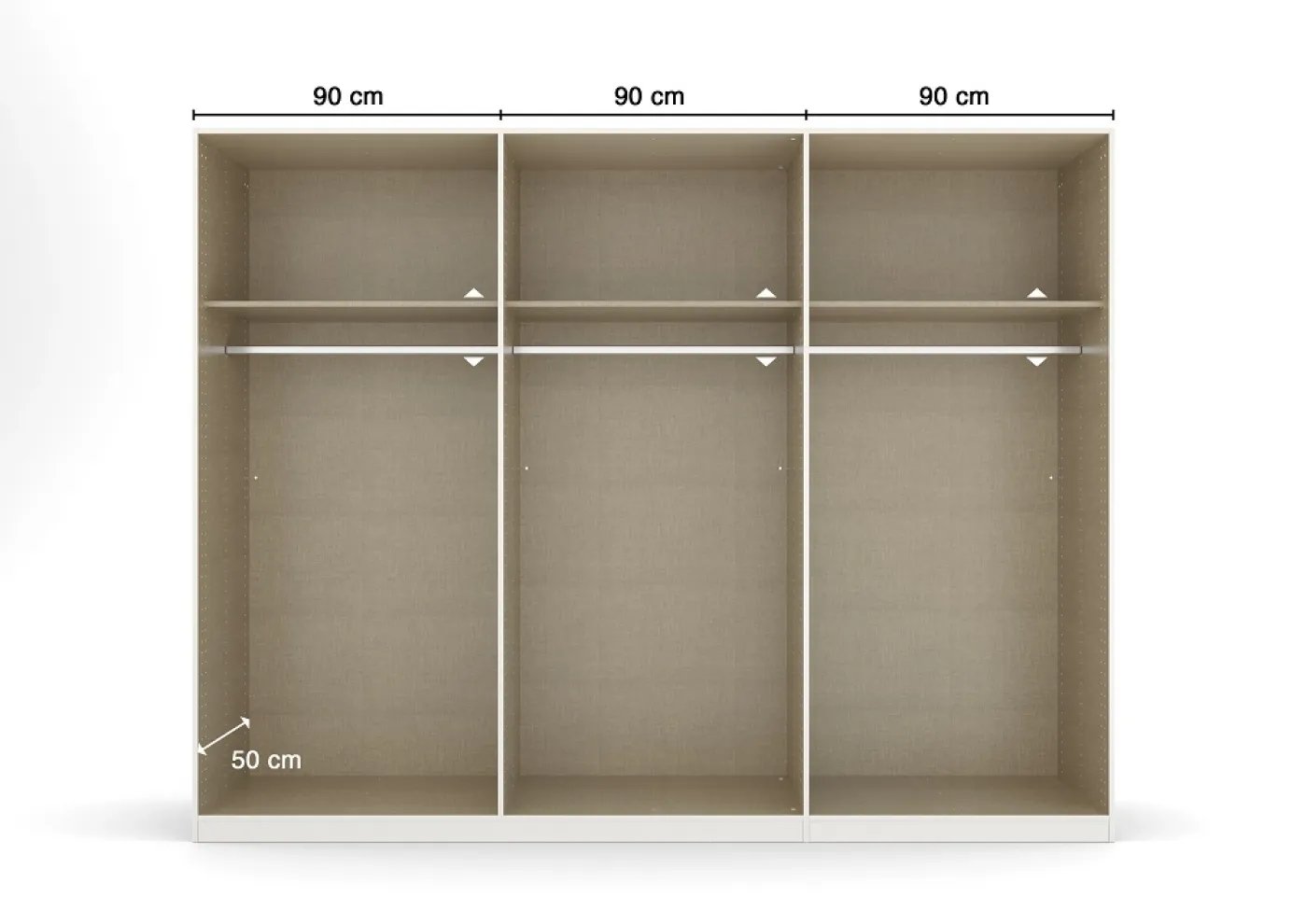 Kleiderschrank Drehtürenschrank Quadra-Spin | 6-türig | alpinweiß | 271x210 | Griff Pure