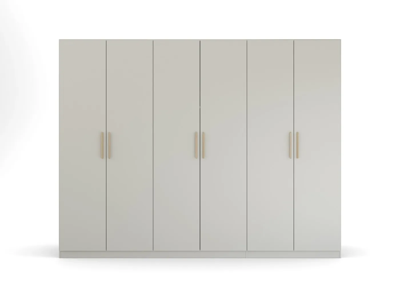 Kleiderschrank Drehtürenschrank Quadra-Spin | 6-türig | seidengrau | 271x210 | Griff Skandi