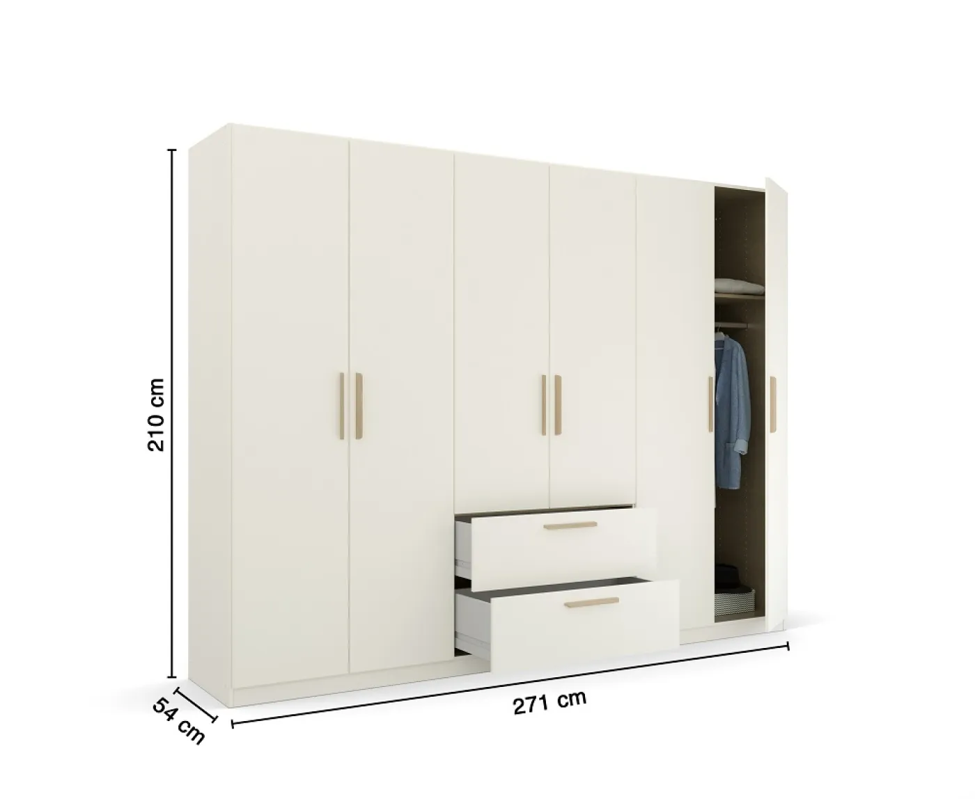 Kleiderschrank Drehtürenschrank Quadra-Spin | mit Schubkästen | alpinweiß | verschiedene Größen